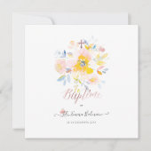 Aquarelle Roos de Jardin Faire-part de Baptême Kaart (Voorkant)
