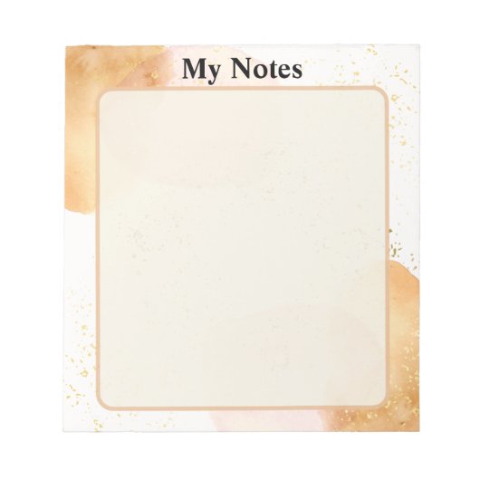 Aquarelle Rose Beige Bloc-note My Notes Notitieblok (Voorkant)