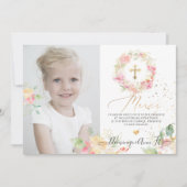 Aquarelle Rougissant Remerciements-Bapteme Fille Kaart (Voorkant)