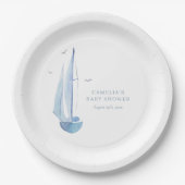 Aquarelle Sailboat Baby shower Ahoy Boy's Welkom Papieren Bordje (Voorkant)