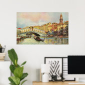  aquarelle Venice Rialto Bridge Poster (Thuiskantoor)