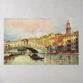  aquarelle Venice Rialto Bridge Poster (Voorkant)