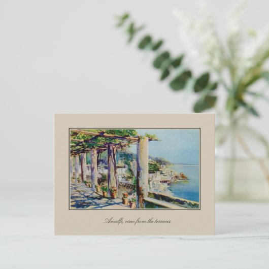 Aquarelle Waterverf Amalfi Golf van Salerno Briefkaart (Staand voorkant)
