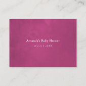 Aquarelle Wild Flower Baby shower Display Douche Informatiekaartje (Achterkant)