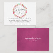 Aquarelle Wild Flower Baby shower Display Douche Informatiekaartje (Voorkant / Achterkant)