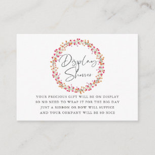 Aquarelle Wild Flower Baby shower Display Douche Informatiekaartje