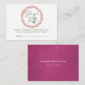 Aquarelle Wild Flower Baby shower Luier Raffle Informatiekaartje (Voorkant / Achterkant)