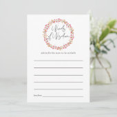Aquarelle Wild Flower Baby shower Moeder Advies (Staand voorkant)