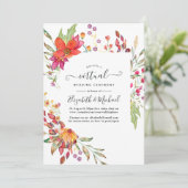 Aquarelle Wild Flower Online Virtual Wedding Kaart (Staand voorkant)