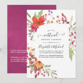 Aquarelle Wild Flower Online Virtual Wedding Kaart (Voorkant / Achterkant)