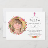 Aquarelle Wildflower Baptism of Christening Kaart (Voorkant)