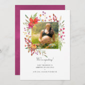 Aquarelle Wildflower Foto Zwangerschap Aankondiging (Voorkant / Achterkant)