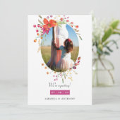 Aquarelle Wildflower Fotoaankondiging Aankondiging (Staand voorkant)