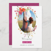 Aquarelle Wildflower Fotoaankondiging Aankondiging (Voorkant / Achterkant)