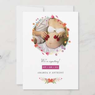 Aquarelle Wildflower Fotoaankondiging Aankondiging