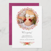 Aquarelle Wildflower Fotoaankondiging Aankondiging (Voorkant / Achterkant)