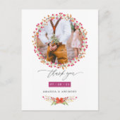 Aquarelle Wildflower Weddenfoto Hartelijk dank Briefkaart (Voorkant)