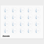 Aquarelle zeilboot Baby shower Ahoy Boy's Ronde Sticker (Vel)