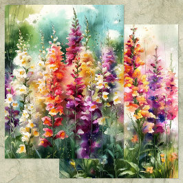 AQUARELLEEEUWSBLOEMEN TUIN SCHRAPBOOKPAPIER