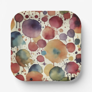 Aquarellen een hoop spetters papieren bordje