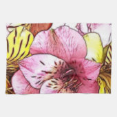 Aquarellen en Pastels Roze Hibiscus Kunst Theedoek (Horizontaal)