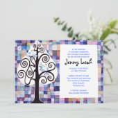 AQUARELLEN PATCHWORK BOOM Bat Mitzvah Uitnodiging (Staand voorkant)