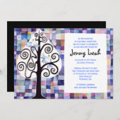 AQUARELLEN PATCHWORK BOOM Bat Mitzvah Uitnodiging (Voorkant / Achterkant)