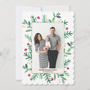 Aquarellmalerei   Frohe Weihnachten Feestdagenkaart