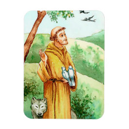 Aquarellzeichnung des Heiligen Franziskus Magneet