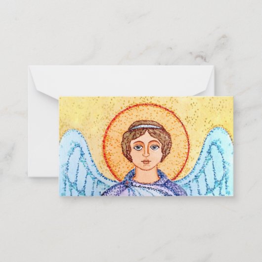 Aquarellzeichnung eines Engels. Notitiekaartje (Voorkant)