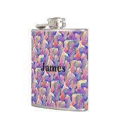 Aquarelpatroon Gepersonaliseerde Fles Heupfles (Links)