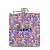 Aquarelpatroon Gepersonaliseerde Fles Heupfles (Voorkant)