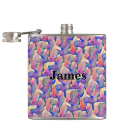 Aquarelpatroon Gepersonaliseerde Fles Heupfles