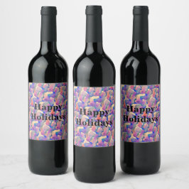 Aquarelpatroon Persoonlijke Wijnlabels Wijn Etiket