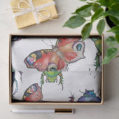 Aquarelpatroon van kevers en vlinders tissuepapier (Geschenk)