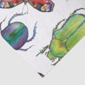 Aquarelpatroon van kevers en vlinders tissuepapier (Detail)
