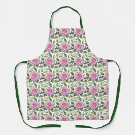 Aquarelpatroon van roze en lavendelrozen schort