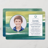 Aquarelpenseelstreken Foto Uitnodiging (Voorkant / Achterkant)