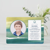 Aquarelpenseelstreken Foto Uitnodiging (Staand voorkant)