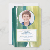 Aquarelpenseelstreken Foto Uitnodiging (Voorkant)