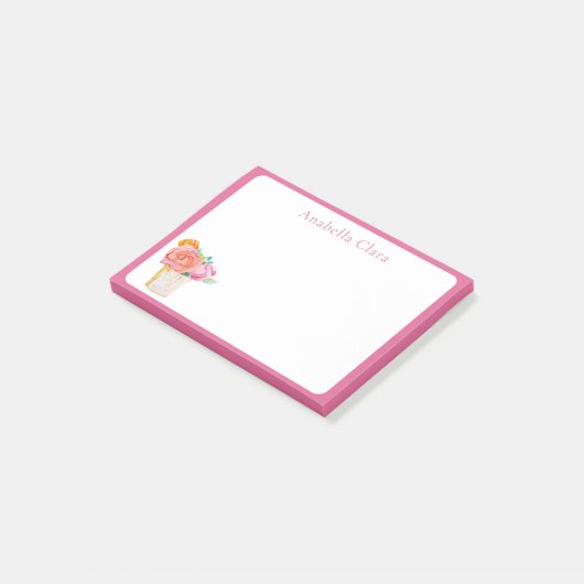 Aquarelrozen in Vaas Post-it® Notes (Schuin)