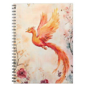 aquarelschilderij met een mythische feniks notitieboek