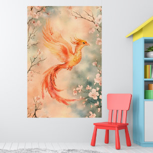 aquarelschilderij met een mythische feniks poster