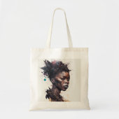 Aquarelschilderij, Mooie Afrikaanse Stam Vrouwen Tote Bag (Voorkant)