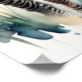 Aquarelschilderij van een moeder en babyzebra 5:4 poster (Hoek)