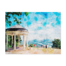 Aquarelschilderij van het Niederwald-monument