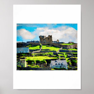 Aquarelschilderij van Inishmore-landschap Showcas Poster