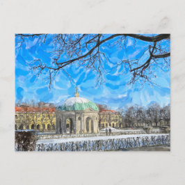 Aquarelschilderij van stadsgezicht van München. ho Briefkaart