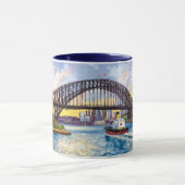 Aquarelschilderij van Sydney Harbour Bridge Mok (Midden)