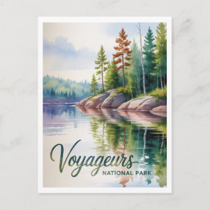 Aquarelschilderij van Voyageurs National Park Briefkaart